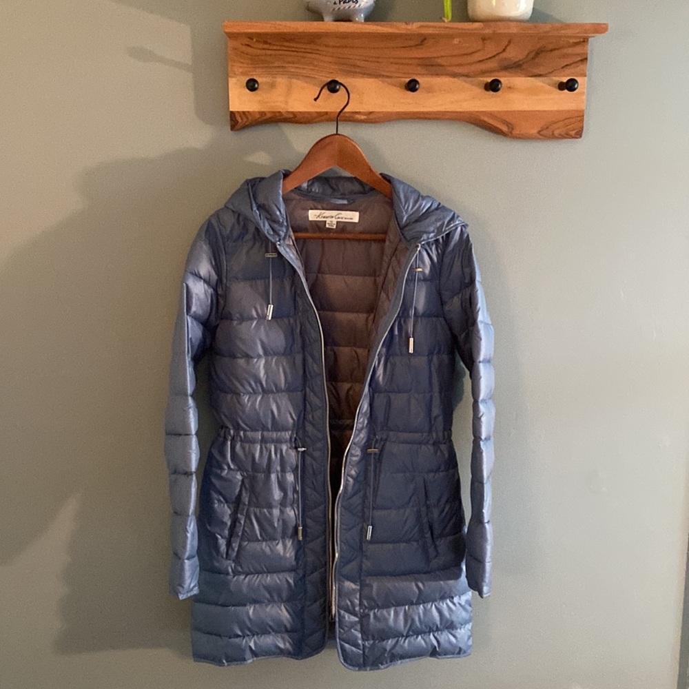 Blue Kenneth Cole Puffer Coat